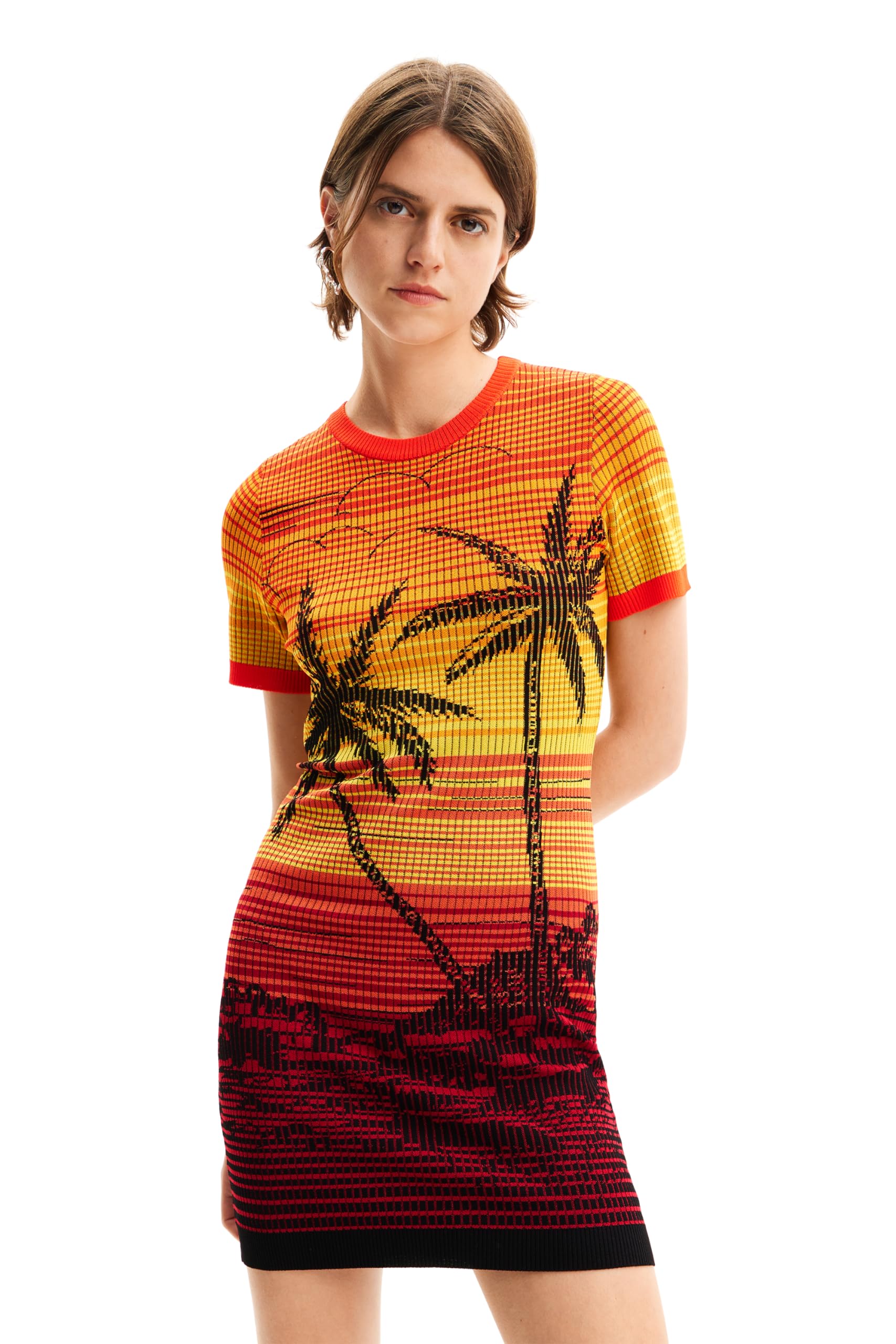 Desigual Damen Vest_bipalmeri Dress, Rot, XS EU