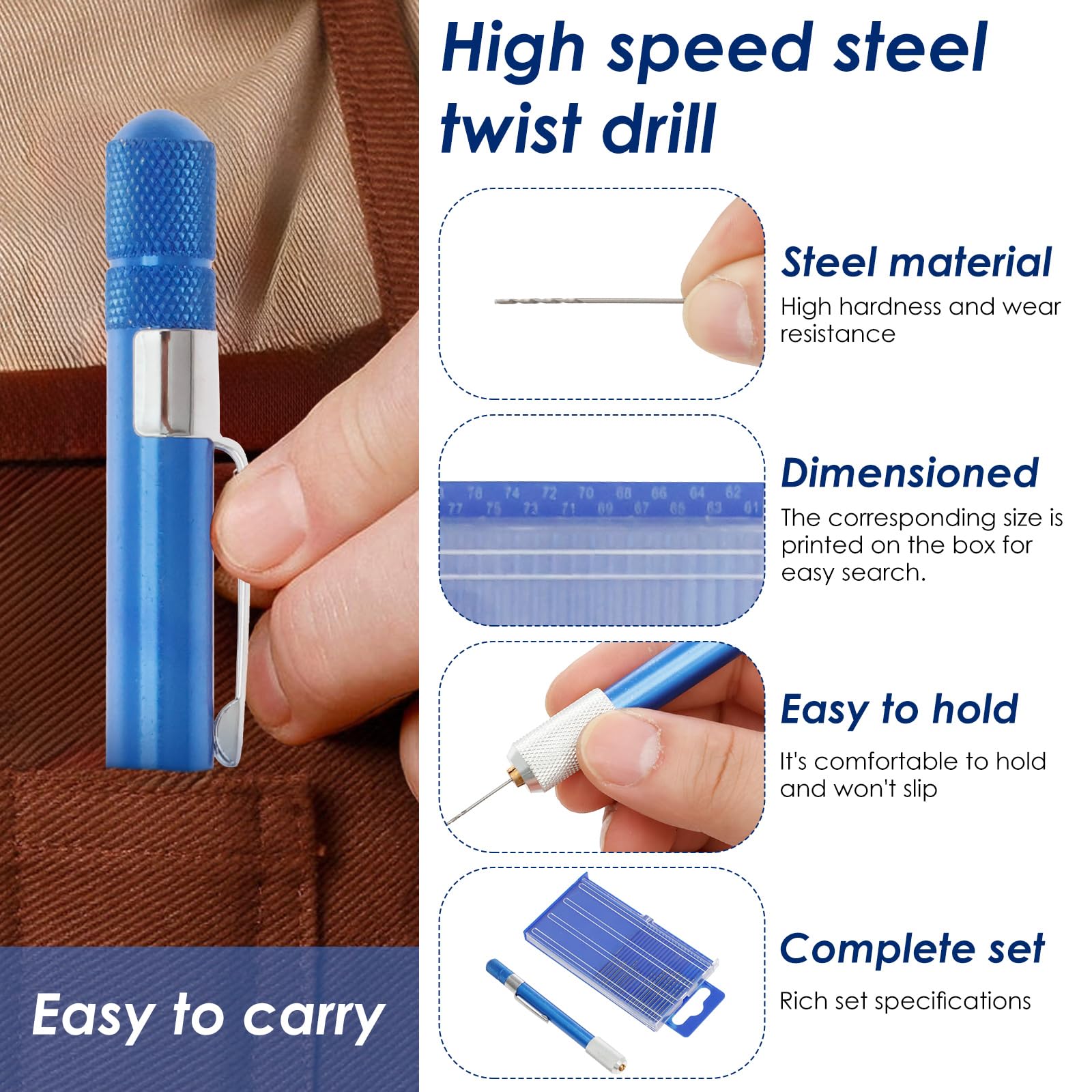 小物 t-t.1212.hand 42Pcs Metric Micro Drill Bit Set with Mini Pin Vise