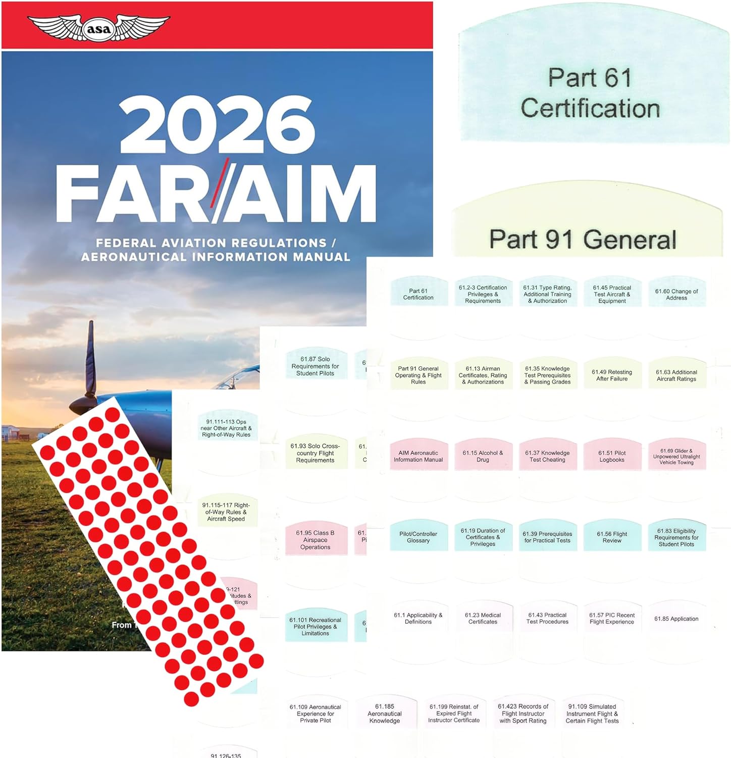 DIY Kit 2026 ASA FAR/AIM Book + 75 Tabs for CFI