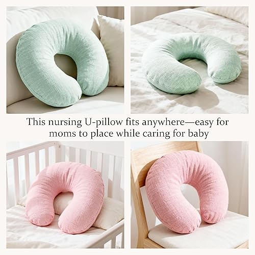 Miniatura 5 de Fundas de almohada de lactancia, 2 fundas suaves y acogedoras para almohadas de lactancia materna estándar para niños y niñas (rosa y verde)