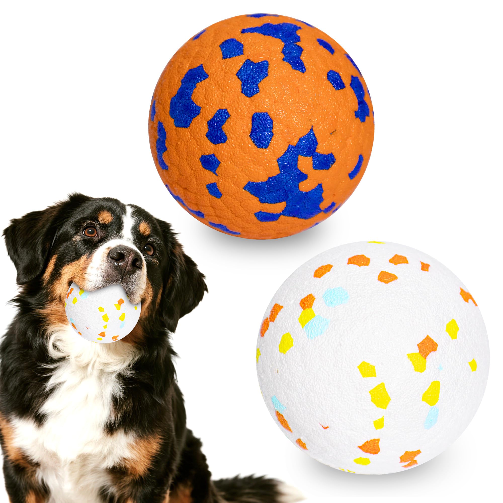 Dog Balls Tennis Ball Toys 2 Pack Dog Toys For Aggressive Chewers Indestructible Durable Teething Chew Bouncy Safe