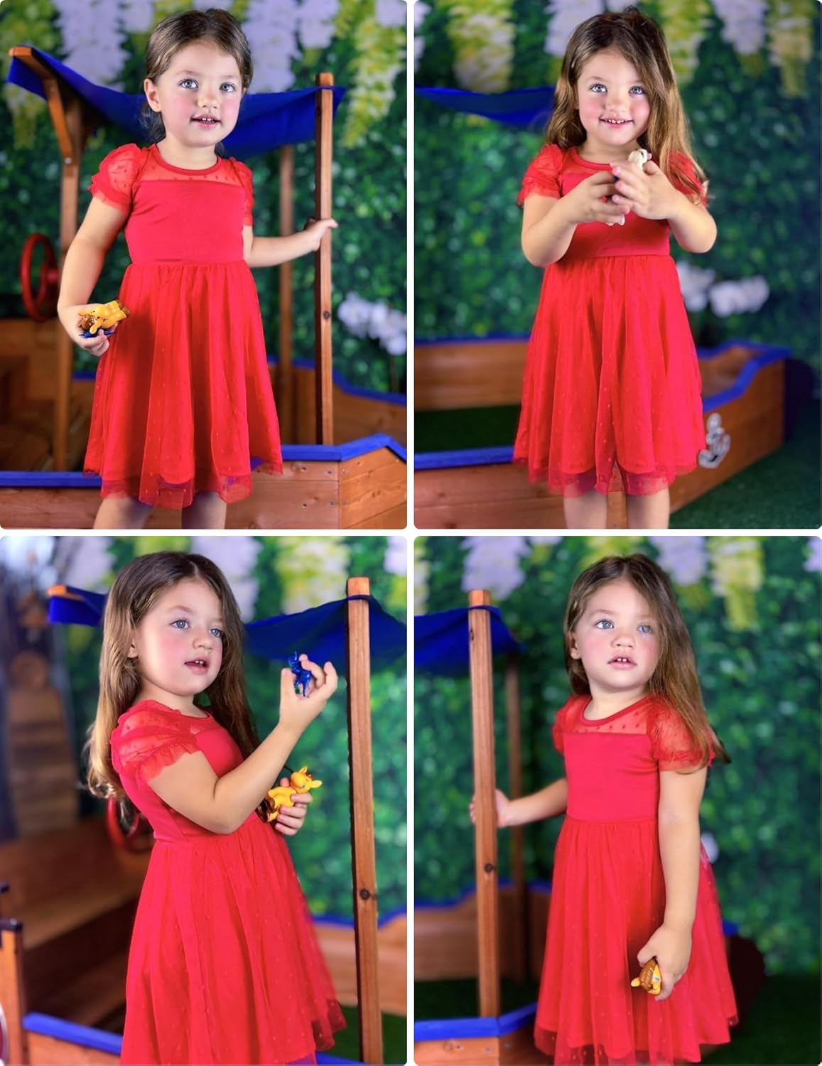 Arshiner Toddler Girls Tulle Summer Puff Sleeve Baby Girls Tutu Princess Party Casual Dress 2-6Y - Image 7