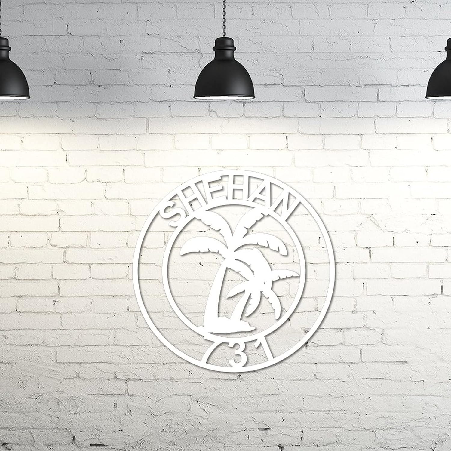 Metal Sign Personalized Palm Tree House Number Address Metal Sign Split Letter Monogram Wall Decor Home Gallery Wall Decorations Outdoor Address Plaque Beach Decor Tropical Decor Metal Art Wedding