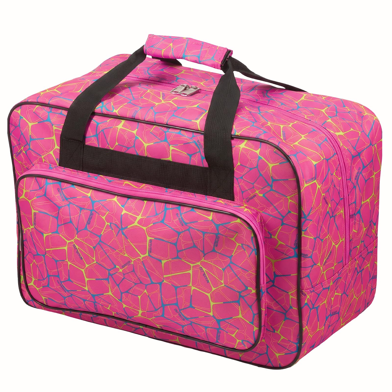 Sesaver Sewing Machine Bag with Zipper Pockets & Handles (Rose Red)