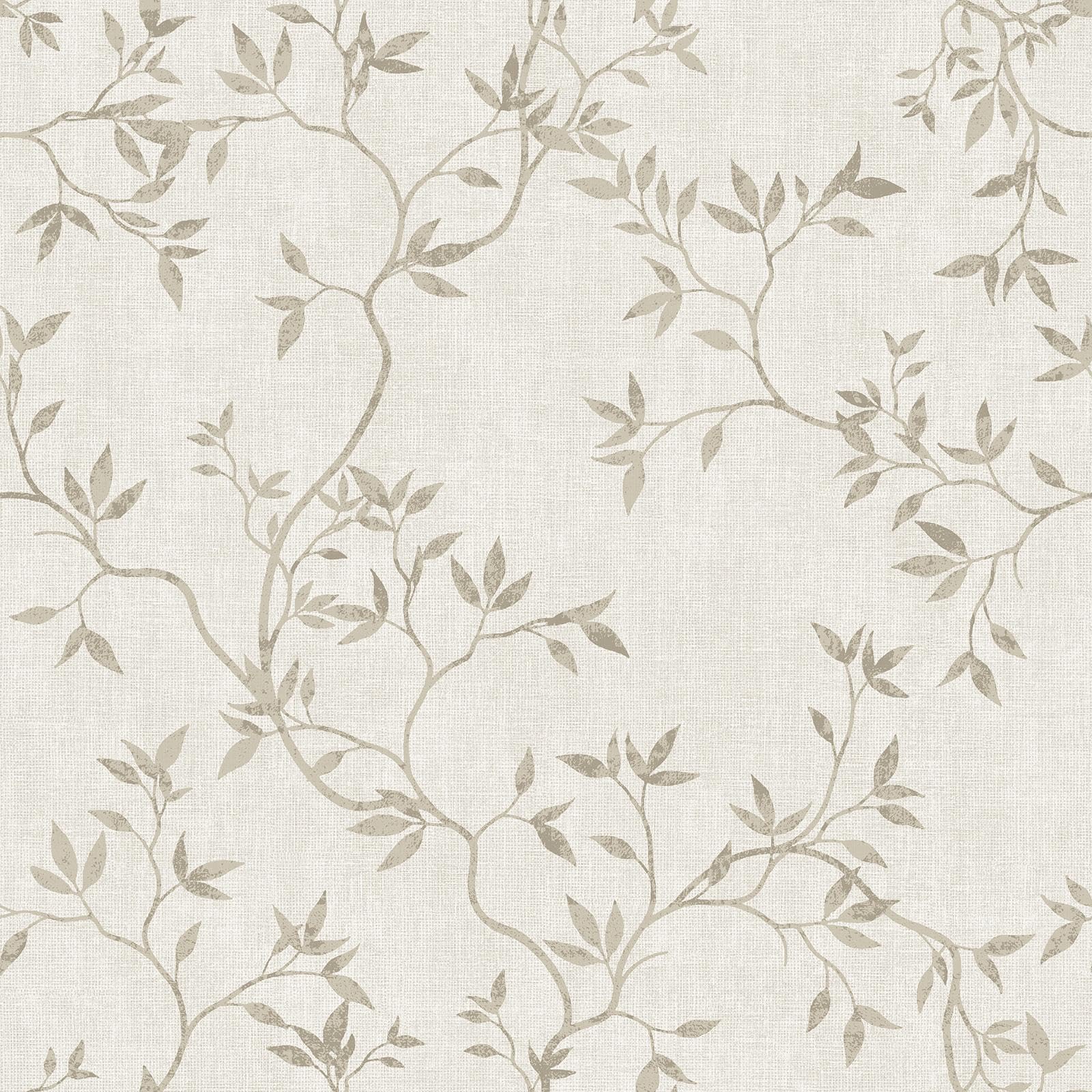 Darcy James Collection Japandi Leaf Scandinavian Minimalistic Style Textured Effect Wallpaper Perfect for Living Rooms, Romantic Bedrooms, Feature Walls Cream Muriva 173573