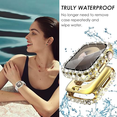 Miniatura 5 de Fullife Paquete de 3 protectores de pantalla compatibles con Apple Watch Series 9 Series 9, 8, 7, 6, 5, 4, SE2, borde de encaje, cubierta completa