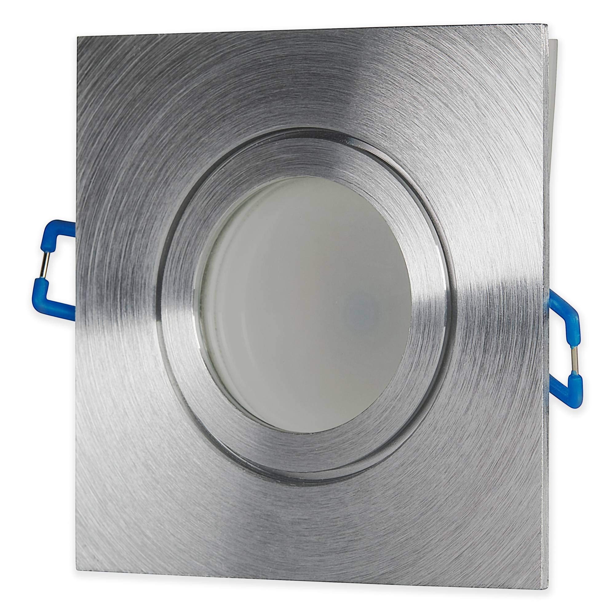 Set di 6 faretti LED da incasso, IP44, argento con taglio fine, 9 Watt, luce bianca calda, 230 V, GU10, faretto da incasso per bagno, doccia, da soffitto, con foro di 60 mm