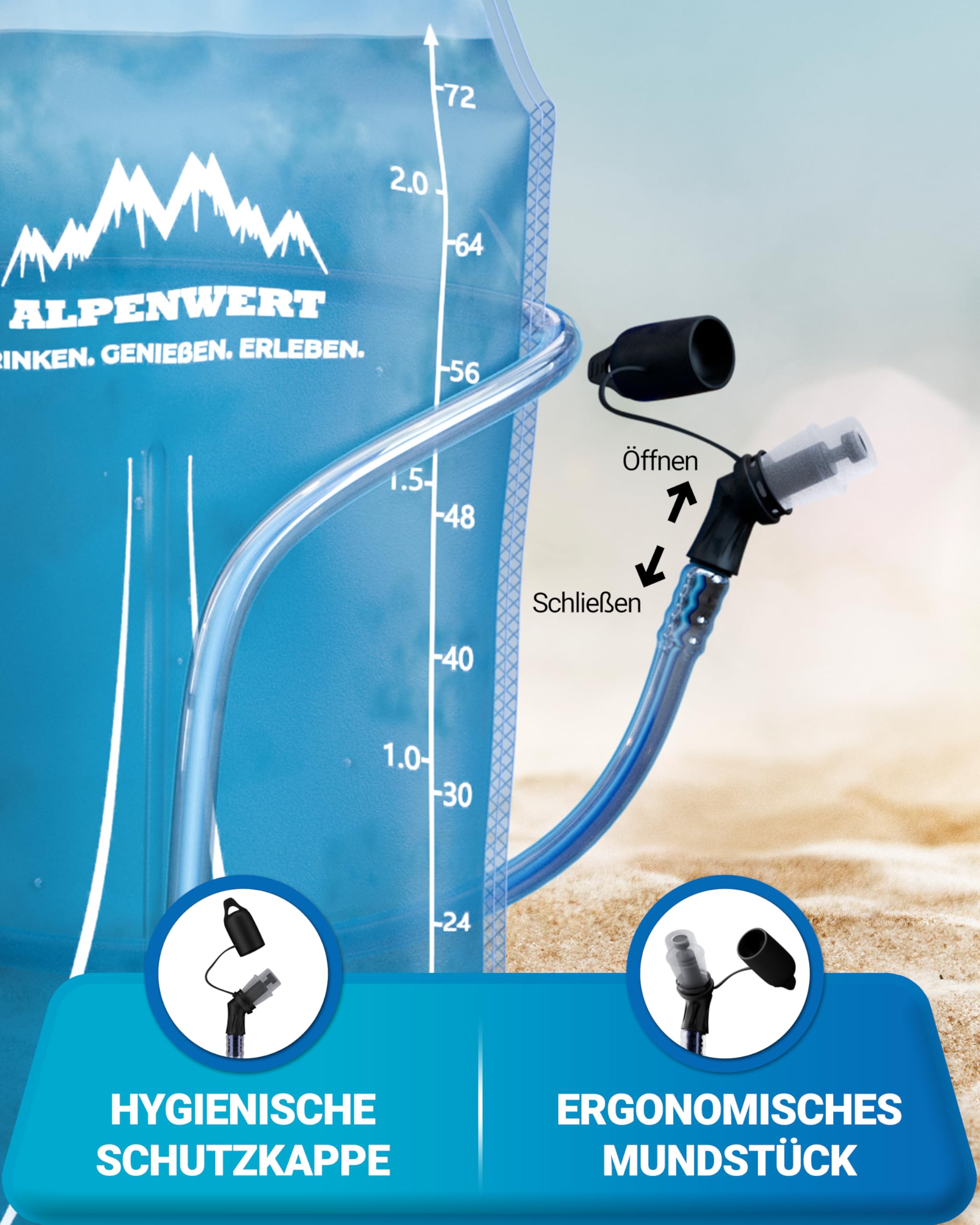 Trinksystem Mundstück Ersatzset - Bite Valve Mit Schlauch 98cm