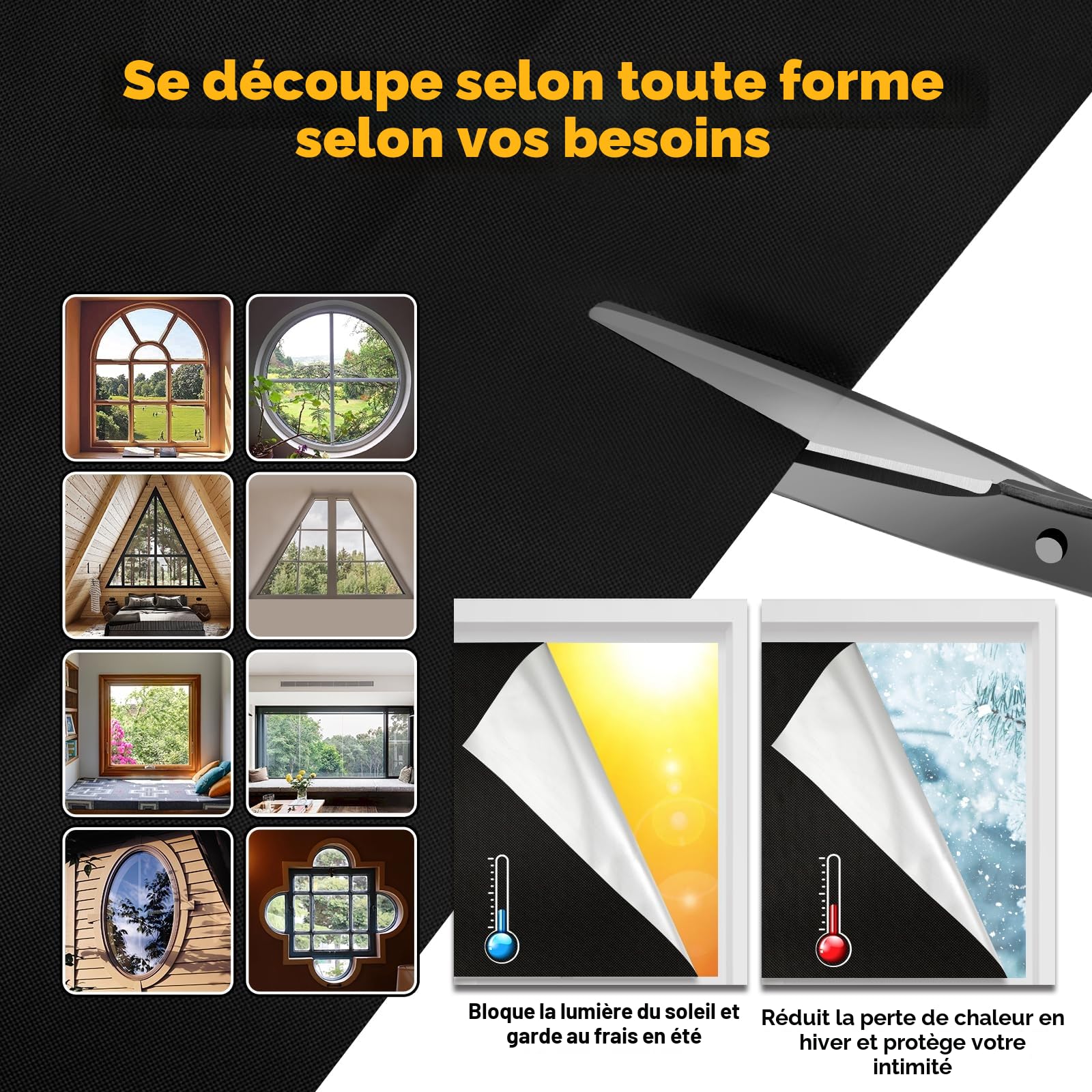 Store Occultant sans Percage 200x148cm, Rideau Thermique Anti Chaleur, Tissu Opaque pour Fenêtre de Toit Velux