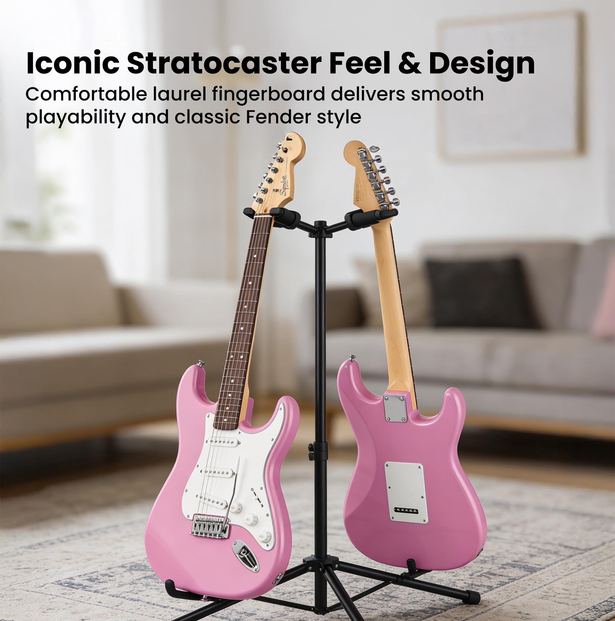 Amazon.com: Fender Squier Stratocaster - Flash Pink Bundle with