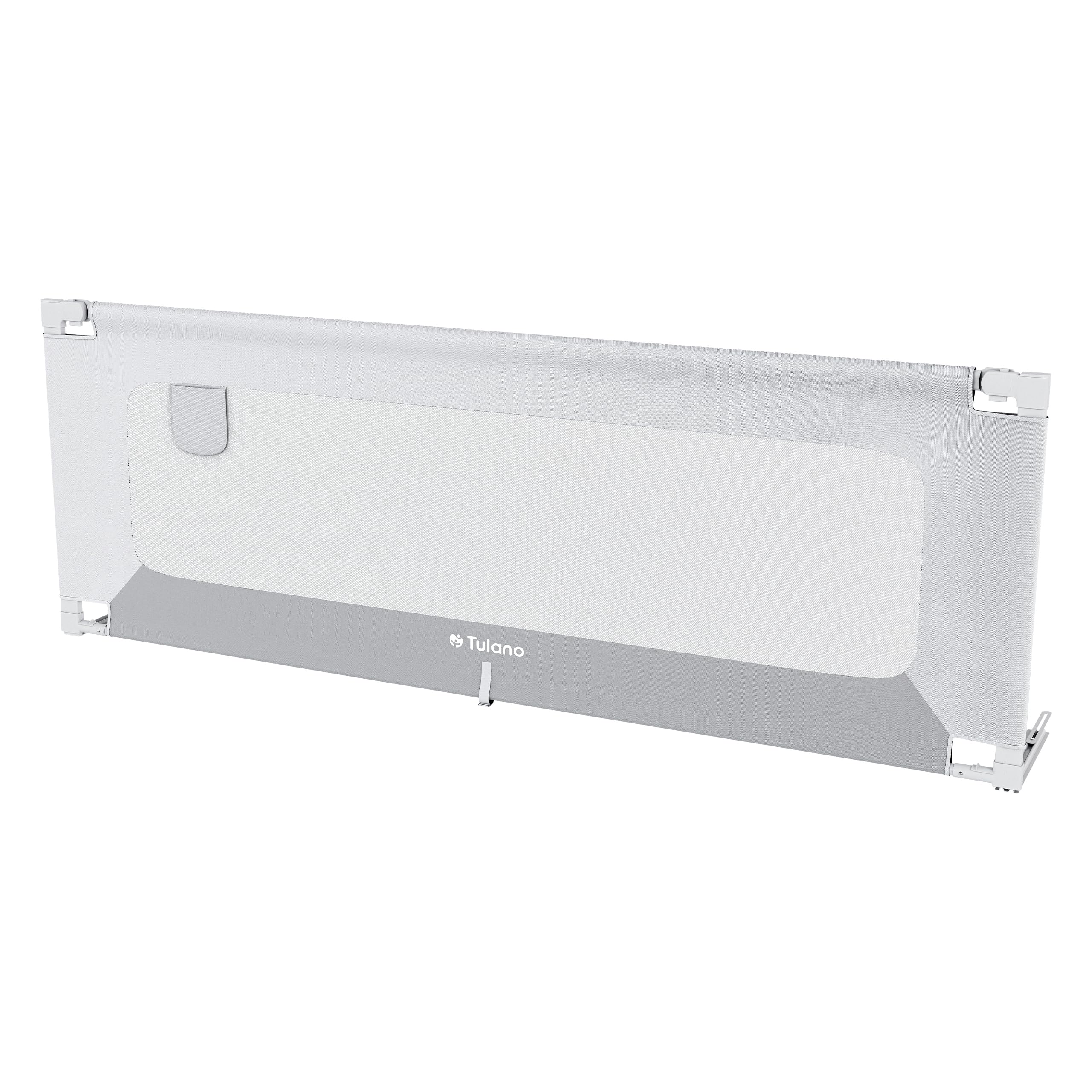 TULANO Cover 40 – Barrière de lit pour Enfant 200 cm – Barrière de sécurité Rabattable – Réglable en Hauteur – Protection Anti-Chute – Compatible lit Adulte – Matelas 10–28 cm – Blanc/Gris