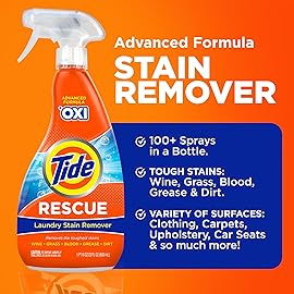 Tide Laundry Stain Remover Spray with Oxi, Travel Stain Remover for Clothes, Carpet, Upholstery, Pet Bedding, Stain Treater Spray for Tough Stains from Wine, Coffee, Grease, 3 Oz (Pack of 3)