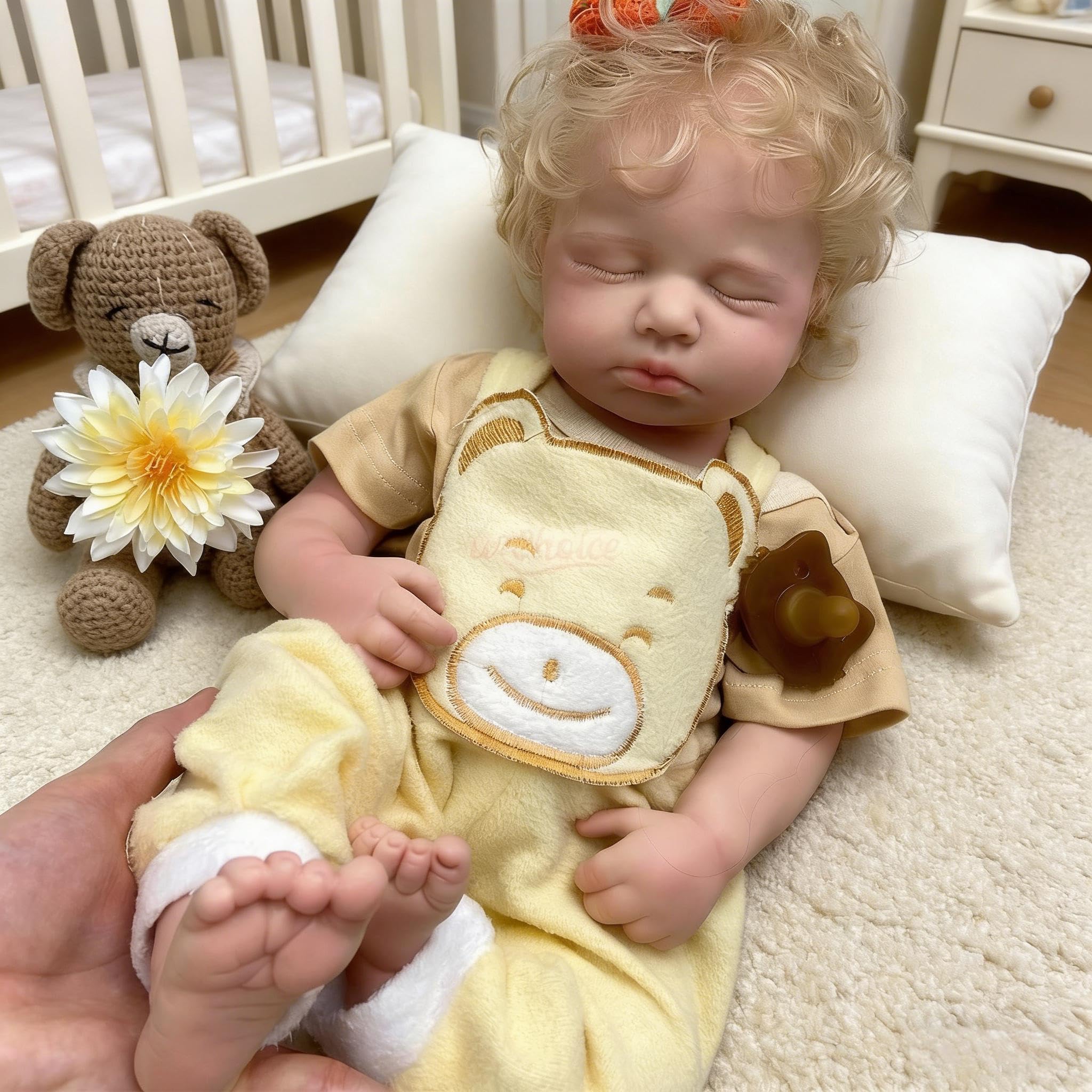 50 cm prawdziwe życie Reborn Baby Dolls silikonowe całe ciało winylowe realistyczne lalki niemowlęce blond dziewczyna anatomicznie poprawna lalka bobas realistyczna lalka noworodka z