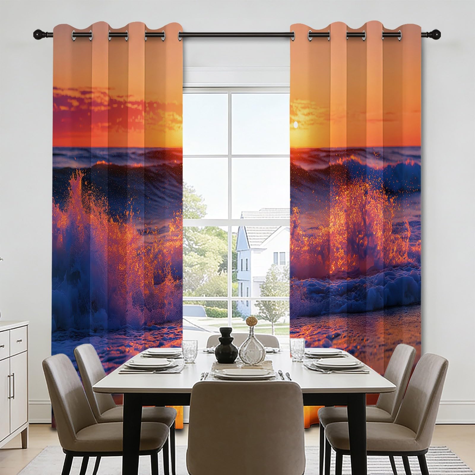 Cortinas con ojales, opacas y térmicas, juego de 2, 91,5 x 214 cm (largo x