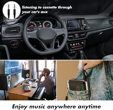 DIGITNOW USB Cassette Player, Portable Walkman Stereo Tape to MP3 Converter, Audio Music Recorder to MP3 Digital File Converter with Earphones, No PC Required, Black, BR607