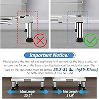 Vista 4 de SEISSO Mini soporte para nevera de altura ajustable de 7 a 8.2 pulgadas, soporte de lavadora ajustable grande con 4 pies ajustables, capacidad