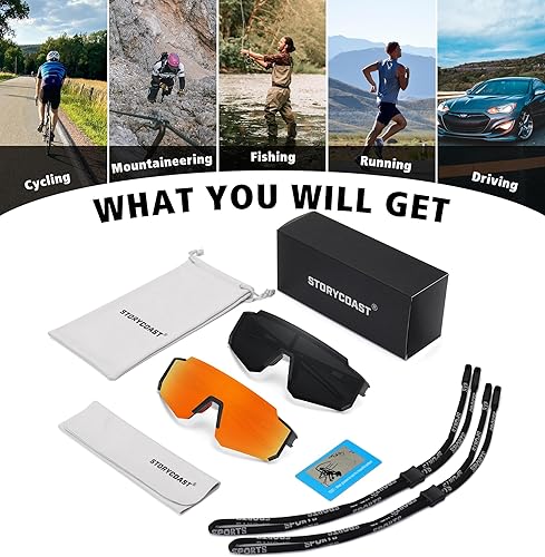 Miniatura 202 de STORYCOAST Lentes de sol deportivos polarizados para hombres y mujeres, para conducir, pesca, ciclismo, bicicleta de montaña, protección UV400