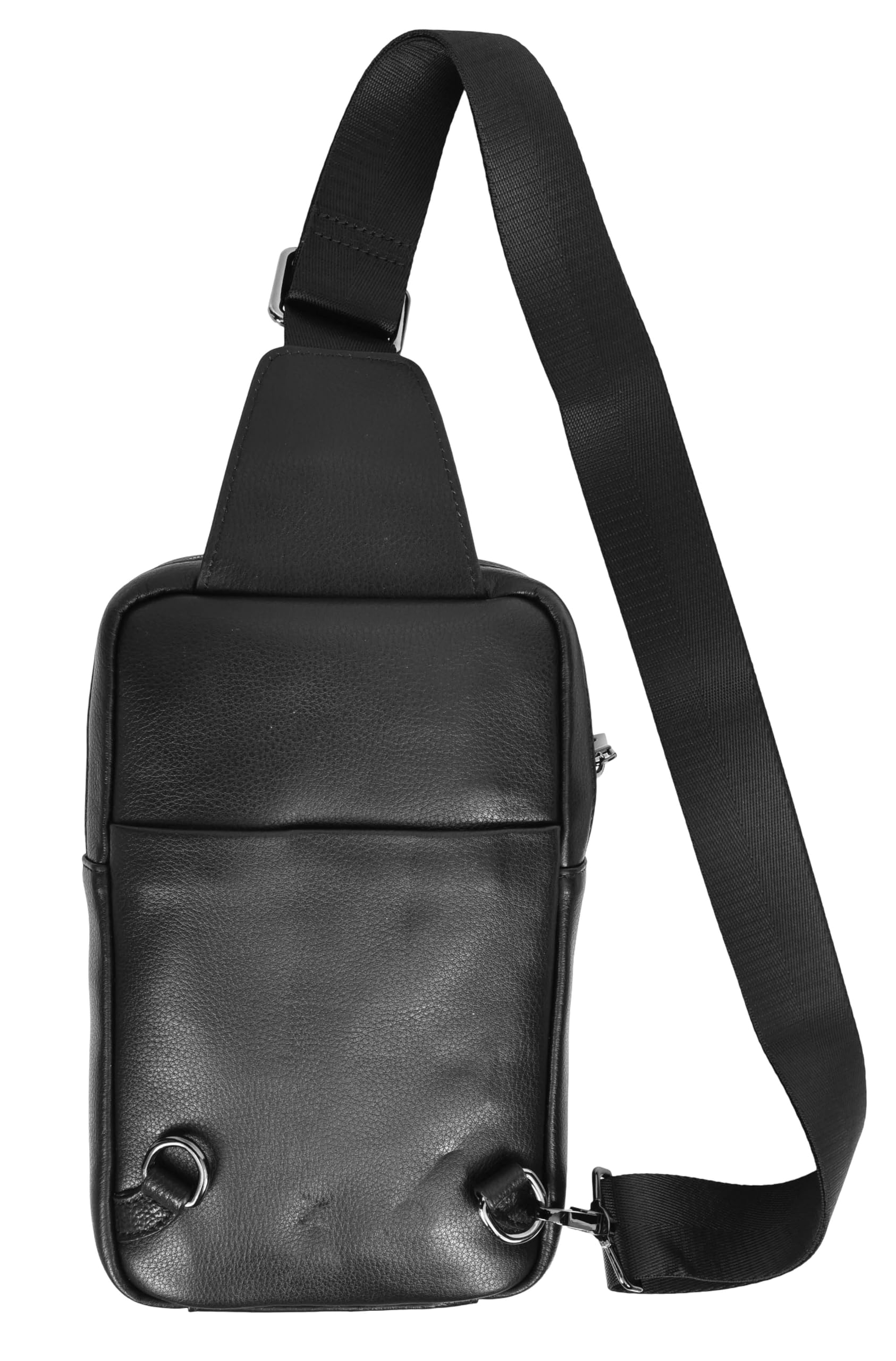 A710 Umhängetasche aus echtem Leder, im Holster-Stil, trendiger Brustbeutel, Reise-Organizer für Herren, Schwarz , Small