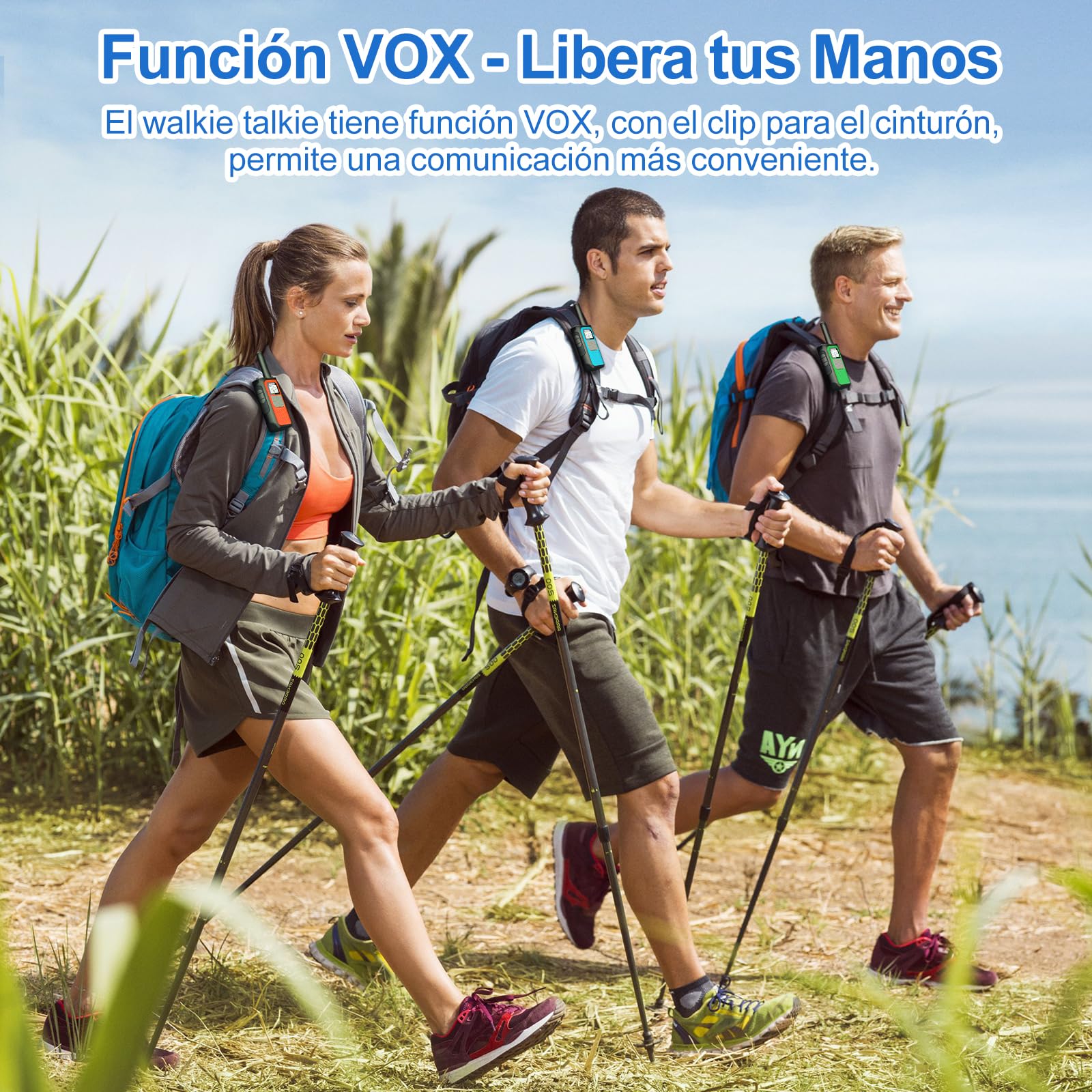 AWANFI Walkie Talkie Recargable con 1200mAh Batería, Walkie Talkie para Niños Adultos, 3 Piezas Walkie-Talkies, 16 Canales VOX, Walky Walky para Aventuras Camping Senderismo — view 6