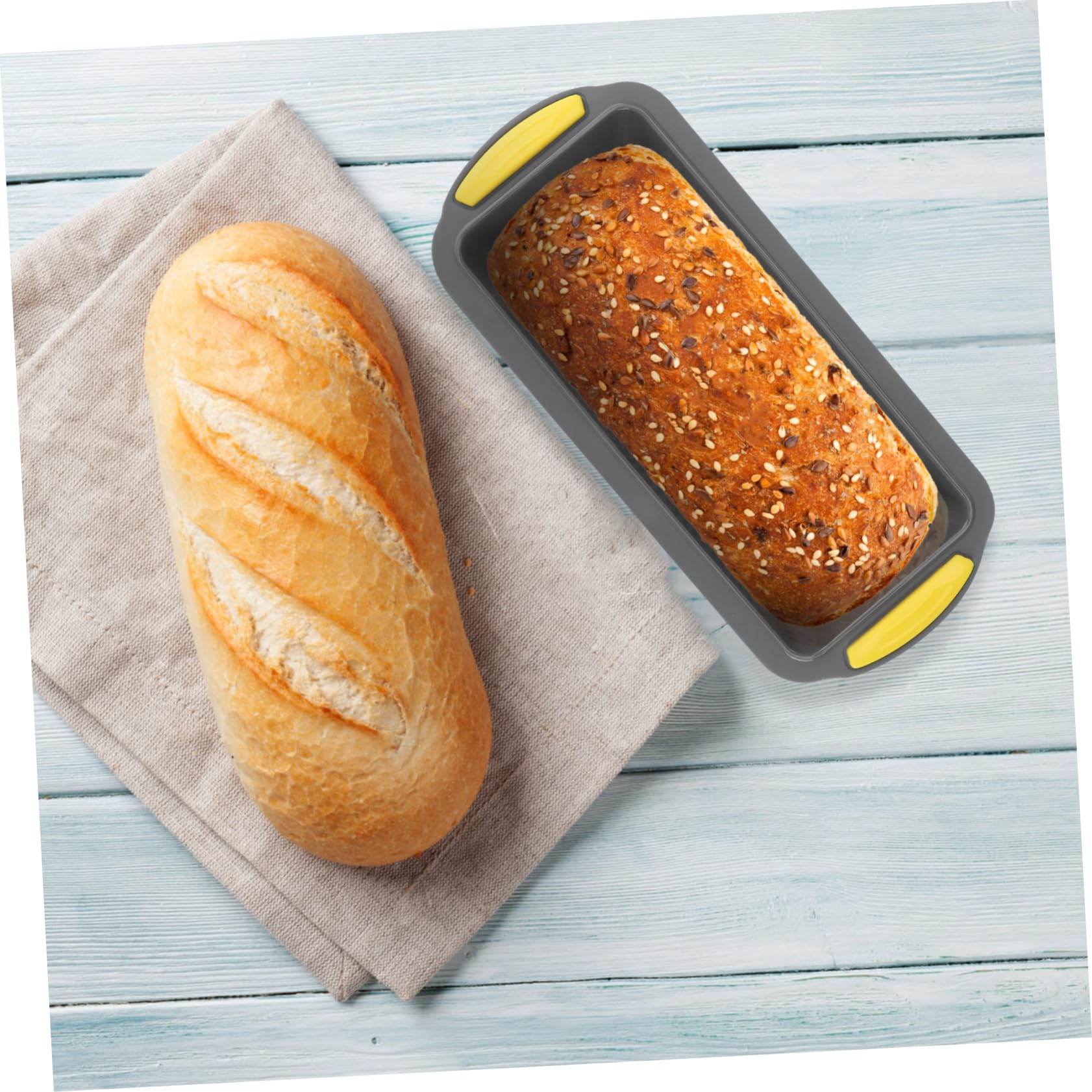 COLLBATH Silicone Bread Mold Non Stick Baking Tray for Homemade Loaves Flexible Design for Easy Release for French Bread Whole for Daily Baking and Freezing