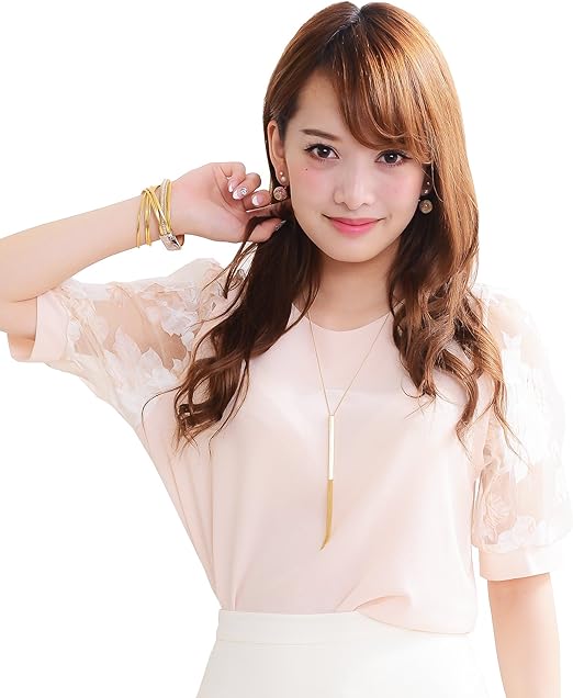 Amazon Sweet Passion レディース シースルー 五分袖 カットソー A1186 透け きれいめ パーティー デート イベント お出掛け大人 ファッション トップス 春 夏 フラワー 花柄 花 シースルー ピンク シャツ ブラウス 通販