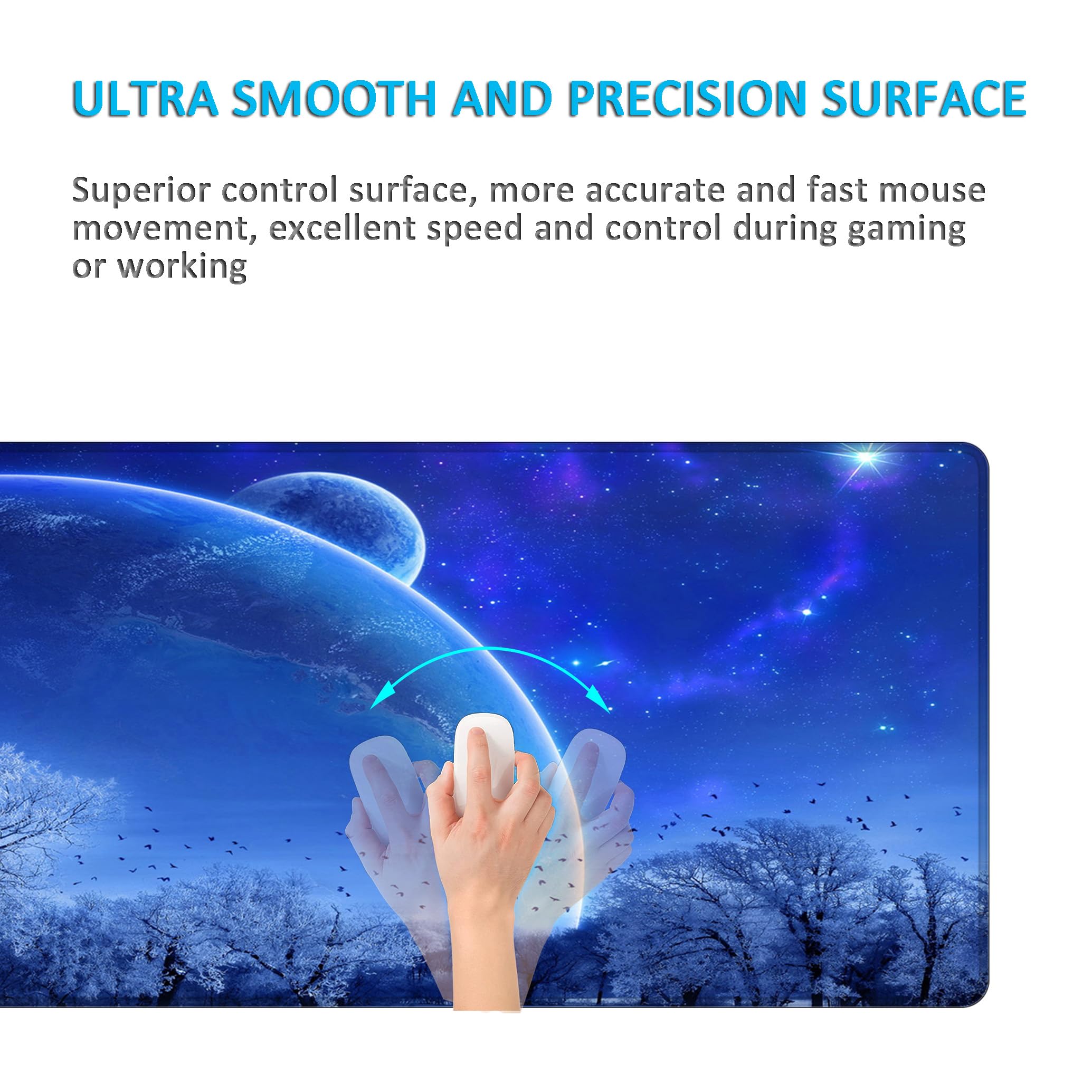 LL-COEUR XXL Etendue Tapis de Souris Gaming Mouse Pad Bleu Office Table Mat (1200 x 500 x 2 mm)