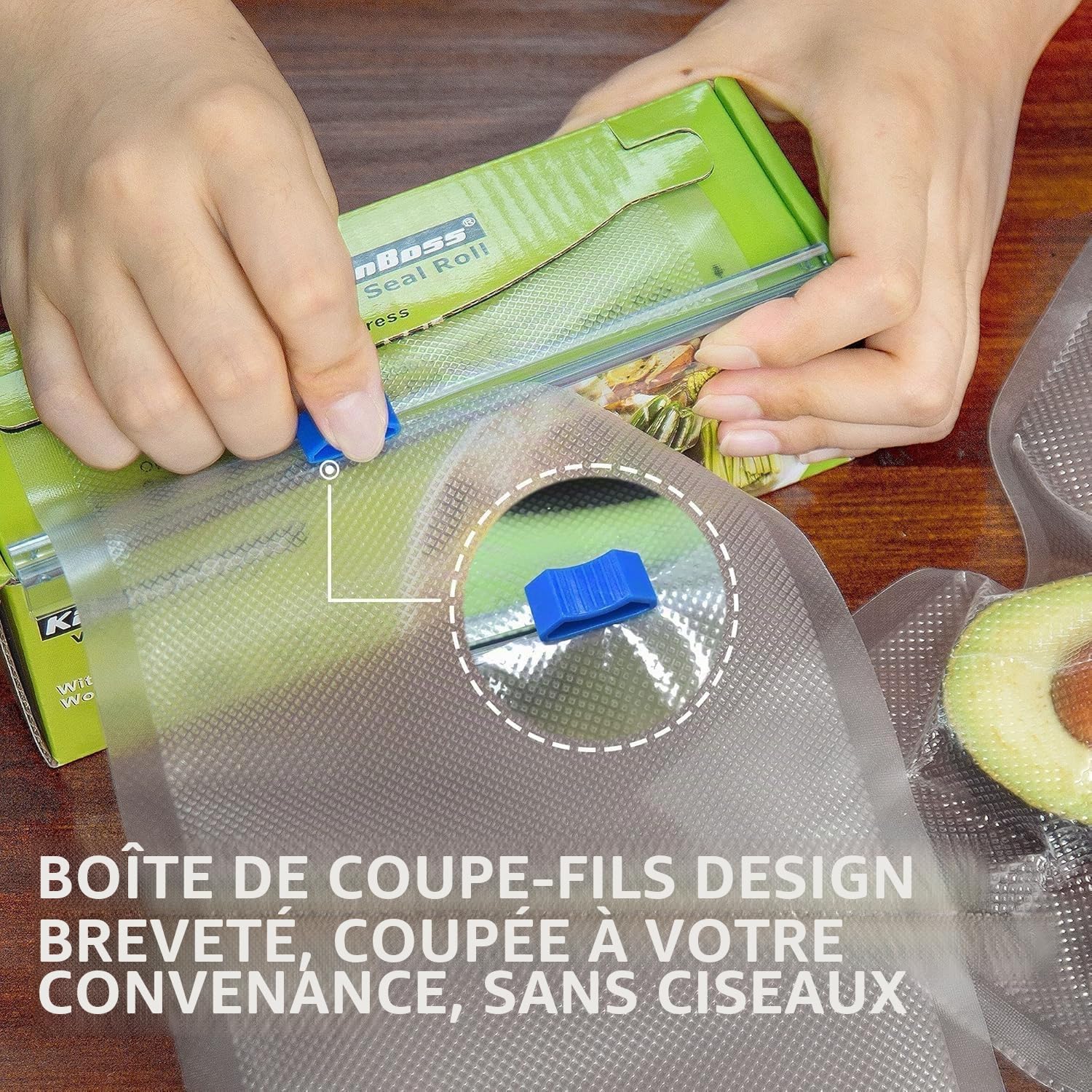 KitchenBoss Sacs Sous Vide Alimentaire 20 Rouleaux avec 2 Boîtes de Coupe：Rouleau Sous Vide Alimentaire 20 x 300 cm (10) + 28 x 300 cm (10), pour Machine Sous Vide et Cuiseurs Sous Vide