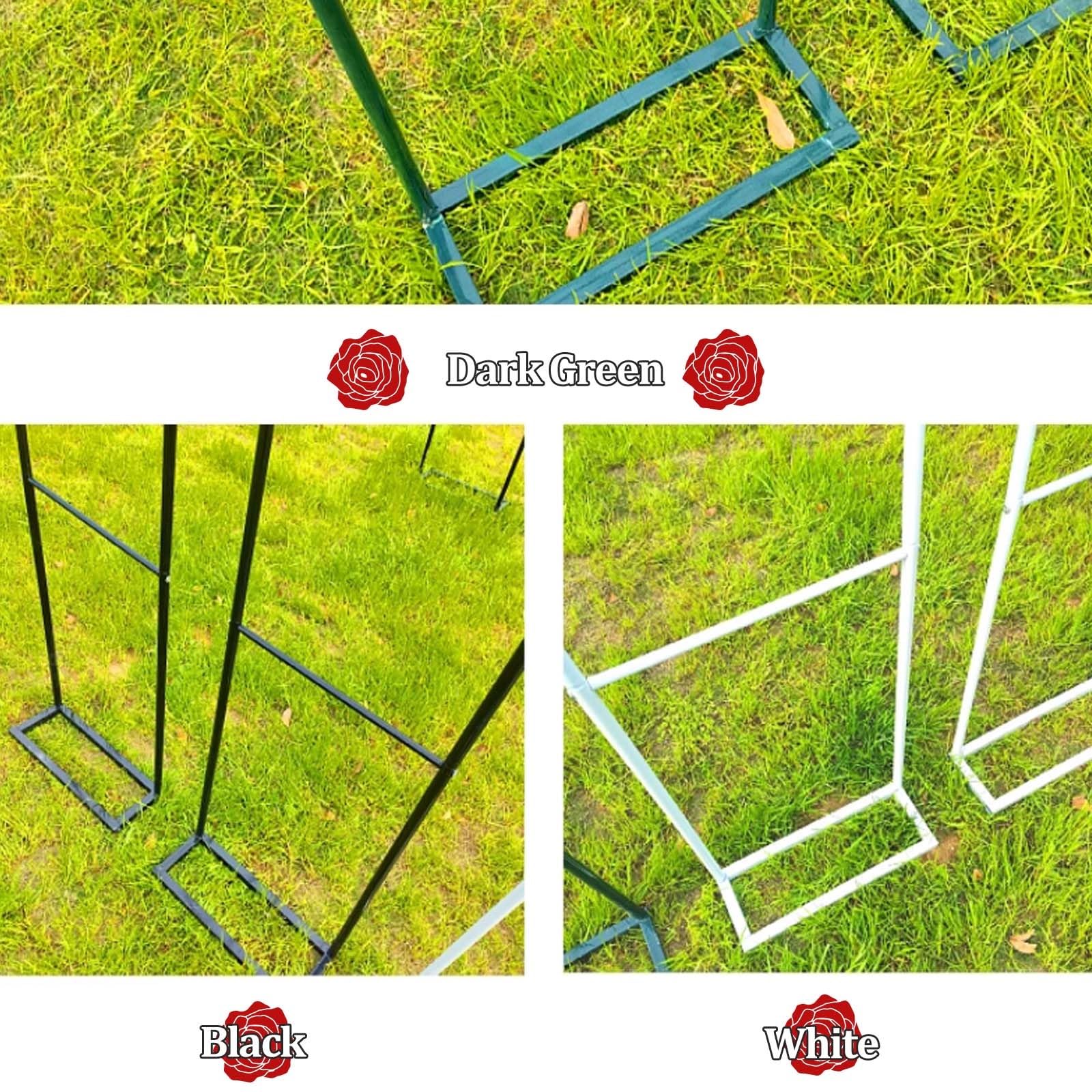 Forte arco da giardino in acciaio per piante rampicanti, ampio traliccio da esterno con larghezza regolabile 80-350 cm, pergola nuziale, pergolato rotondo per viti