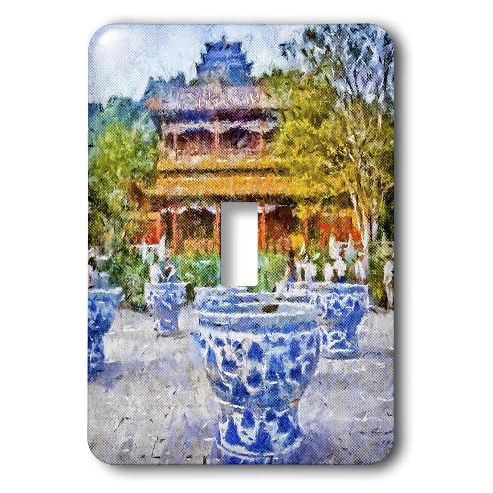 Interrupteur à bascule en porcelaine bleu 3dRose, finition céramique haut de gamme