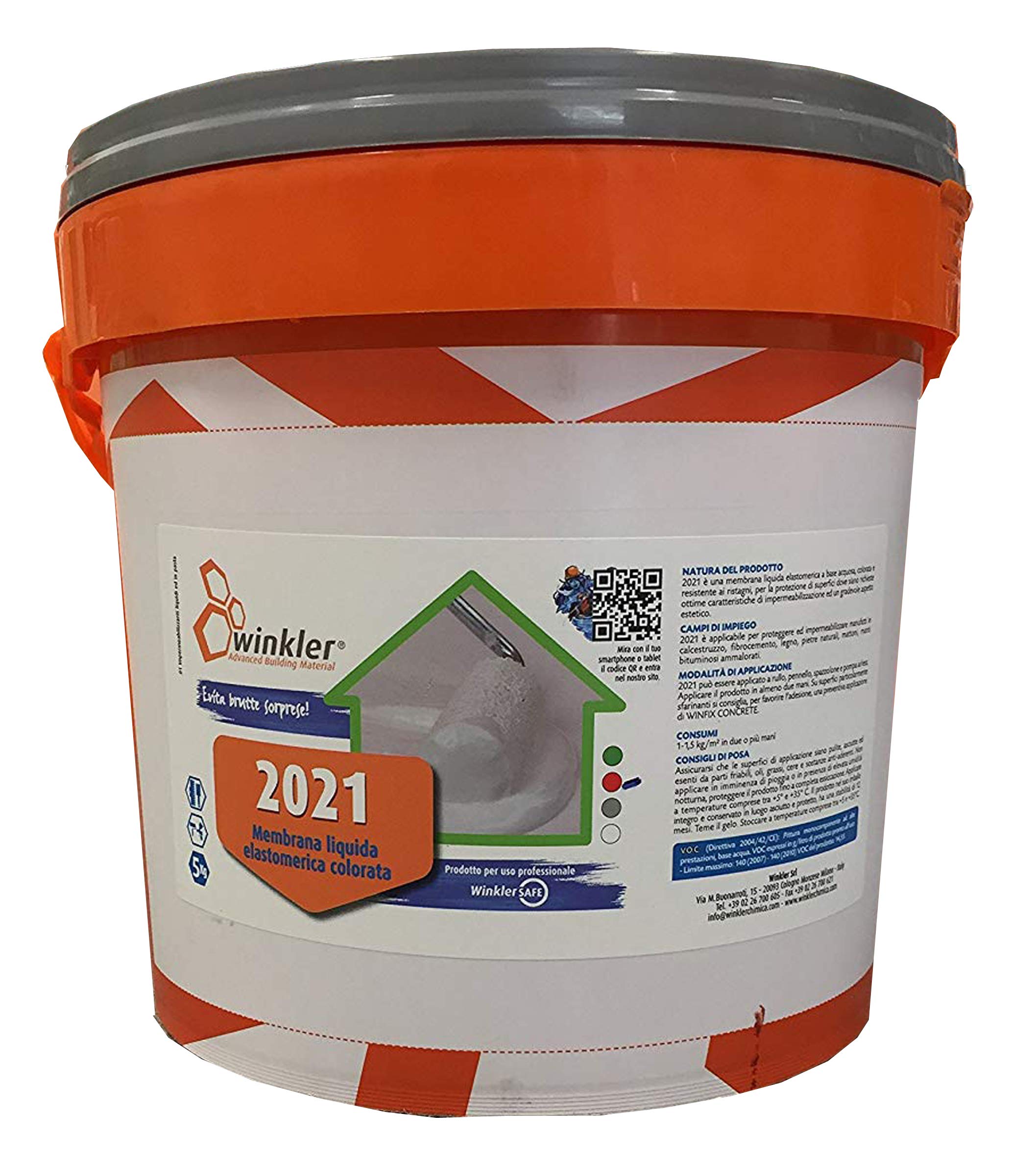 2021 Membrana Liquida Elastomerica Winkler kg. 5 (Rosso)