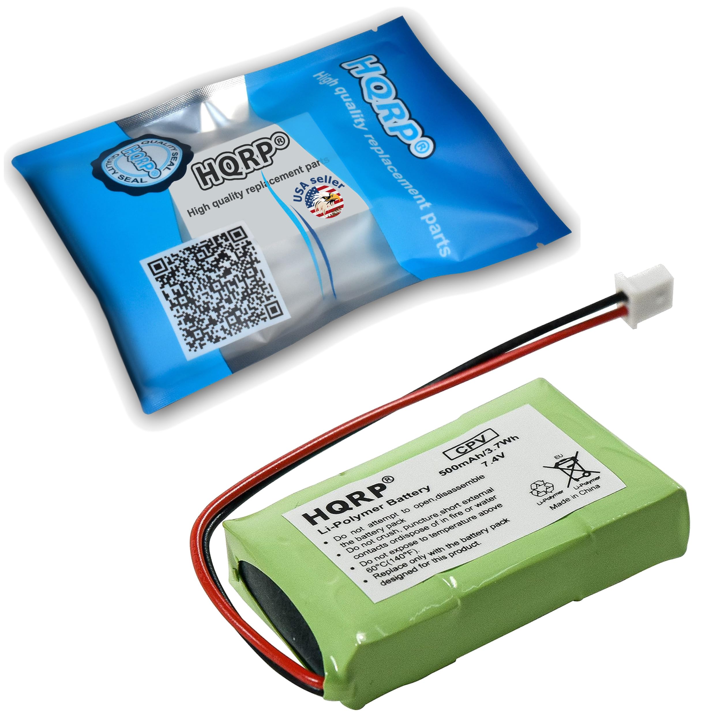 HQRP 2-Pack Battery Compatible with Dogtra BP74R AE552438P6H DC-34 AE562438P6H, 2300-NCP Advance, 2302-NCP Advance, 2500-T&B, 2502-T&B, 3500-NCP Super-X Dogtra Replacement