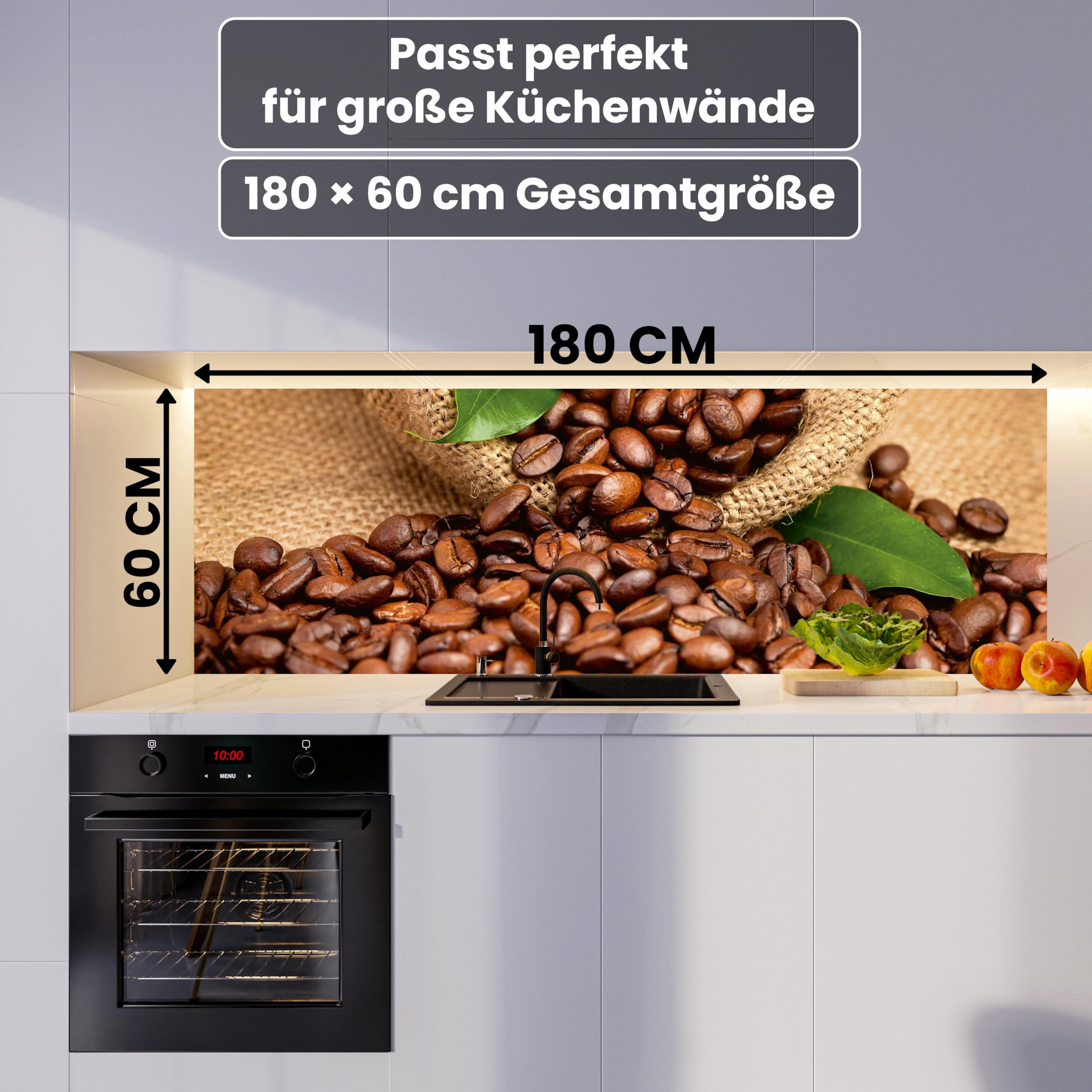 DIMEX LINE Folia na tylną ściankę kuchenną samoprzylepna kawa | folia samoprzylepna - folia dekoracyjna - ochrona przed pryskaniem do kuchni | jakość premium - Made in EU | 180 cm x 60 cm