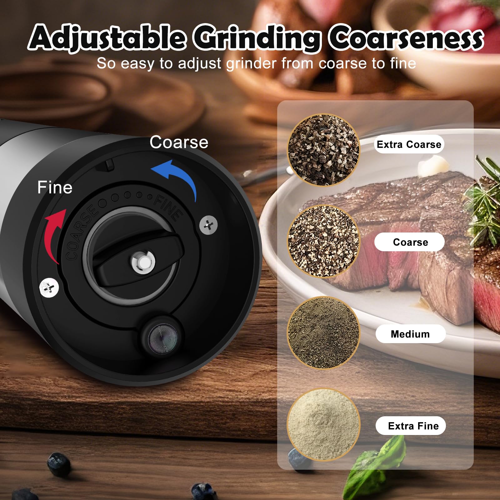 Set 2 Macinasale E Pepe Elettrici Ricaricabili - Con Base E Luce LED, Per Cucina E BBQ - Foto 9