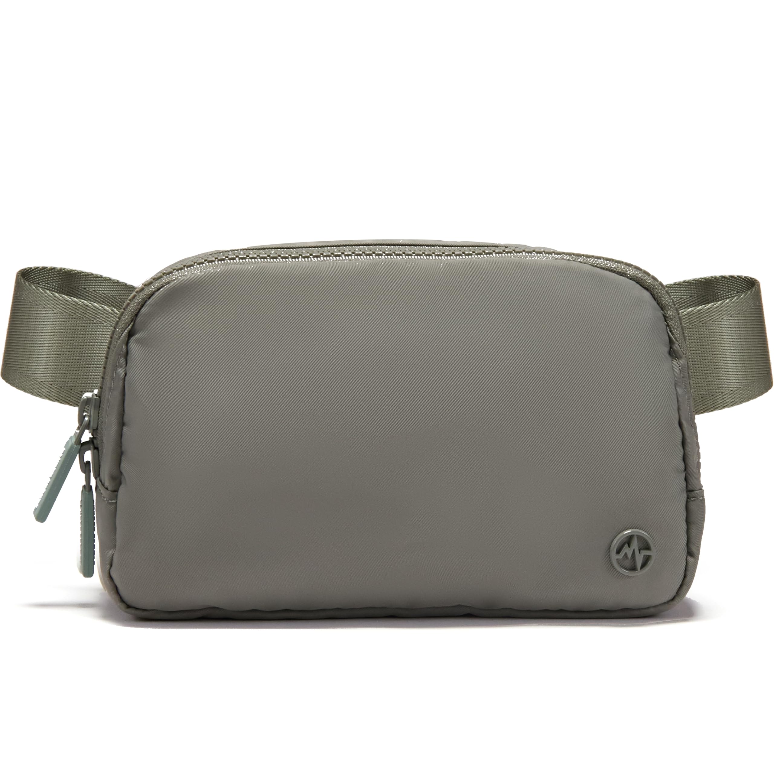 PanderTwo Way Zipper Fanny Pack Nylon Everywhere Belt Bag for Women, Water Repellent Waist Packs, Crossbody Bags with Adjustable Strap (Grey Sage).
