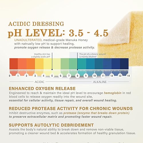 Miniatura 10 de Everlit Manuka - Apósito para heridas de miel de manuka, malla no adhesiva estéril con miel de manuka activa para cortes, desgarros de piel,