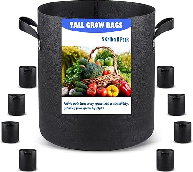 Taller Grow Bags, 5 Gallon 8 Pack