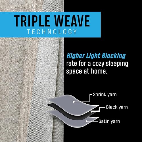 Miniatura 4 de Regal Home Collections Juego de 2 paneles de cortinas opacas para oscurecer la habitación, reducción de ruido, ahorro de energía, cortinas y