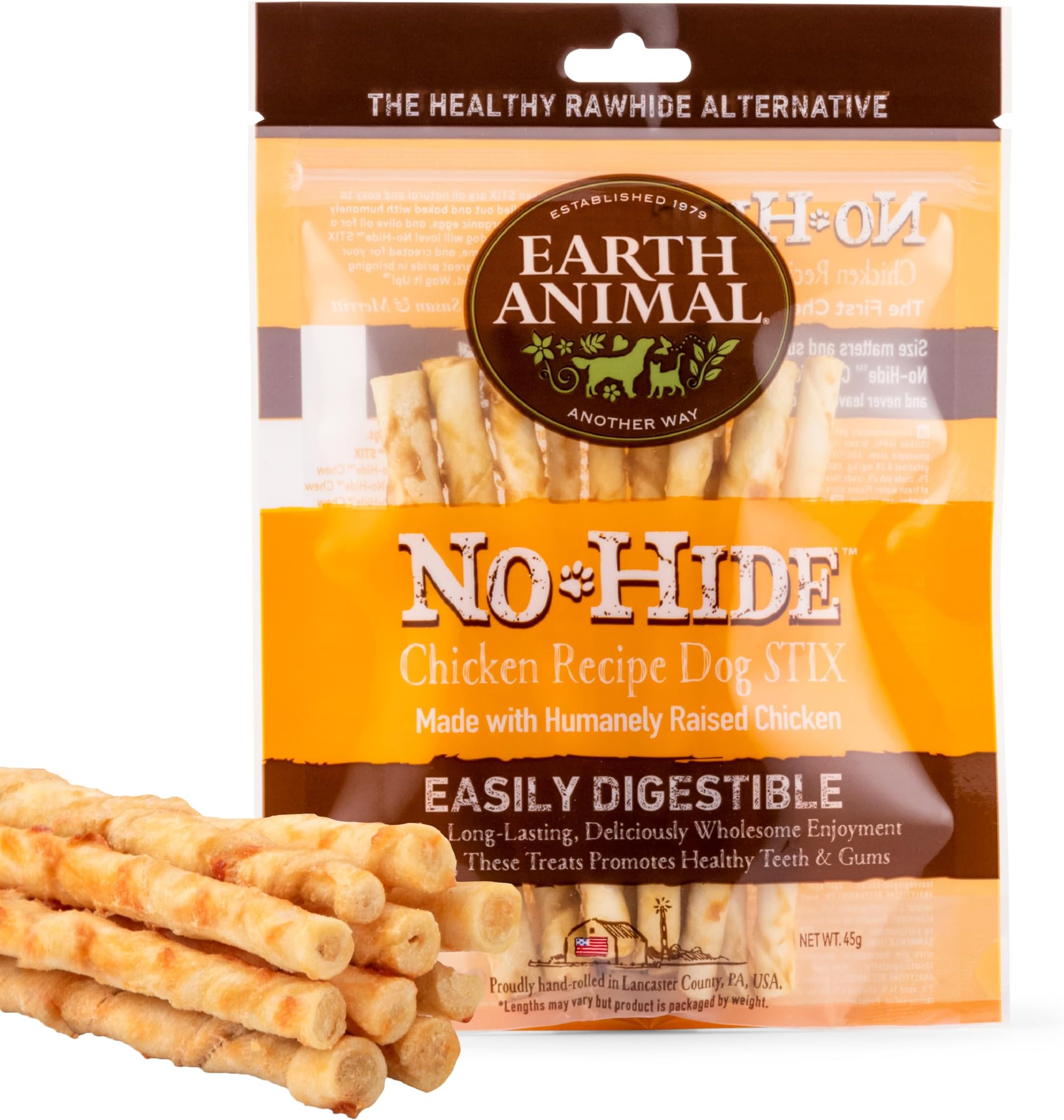 – No-Hide® Chicken Stix (10 Chews Per Pack) – Long-Lasting Cat & Dog Chews – Natural Dog Treats for Small Dogs (< 5 kg) – Easily Digestible, Supports Healthy Teeth & Gums