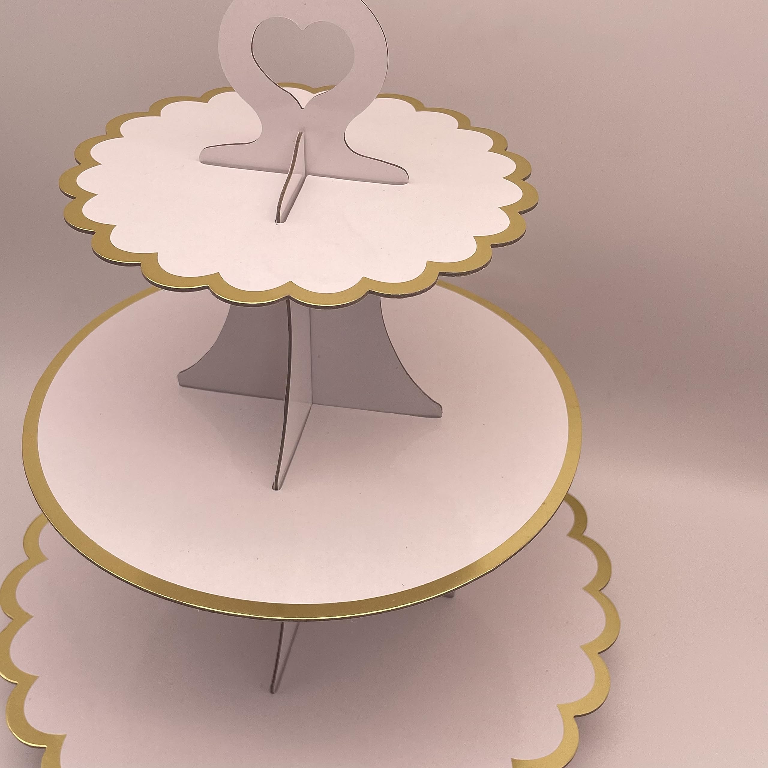 2 Stück Cupcake-Ständer 3-stöckig Aus Karton – Spitzenkanten-Design, Ø 16/23/30 Cm – Ideal Für Geburtstag & Party
