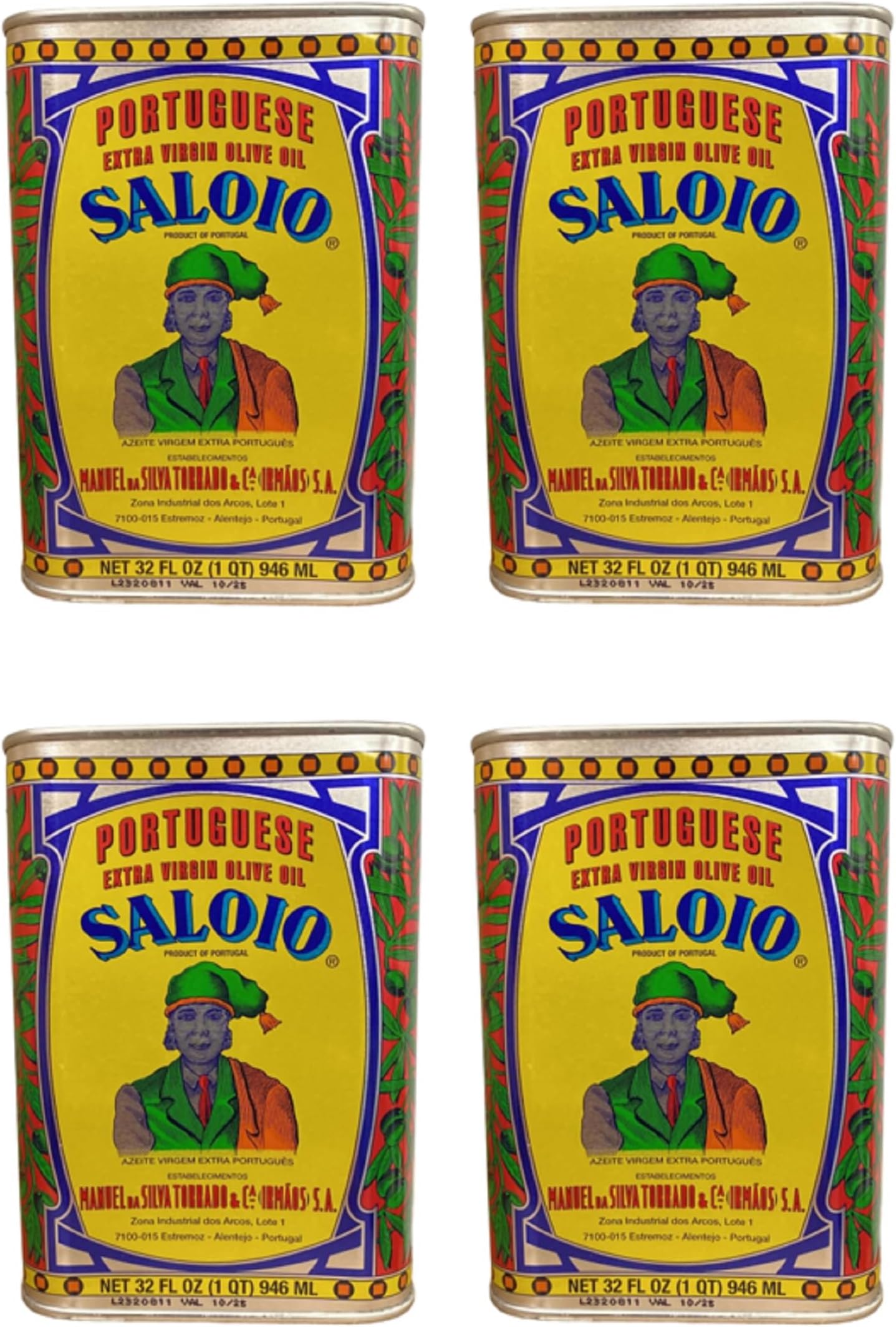 Saloio Portuguese Olive Oil (Pack of 4 x 946 Ml)