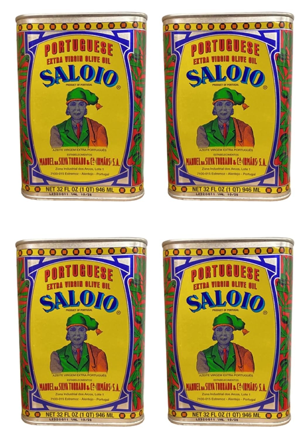 Saloio Portuguese Olive Oil (Pack of 4 x 946 Ml)