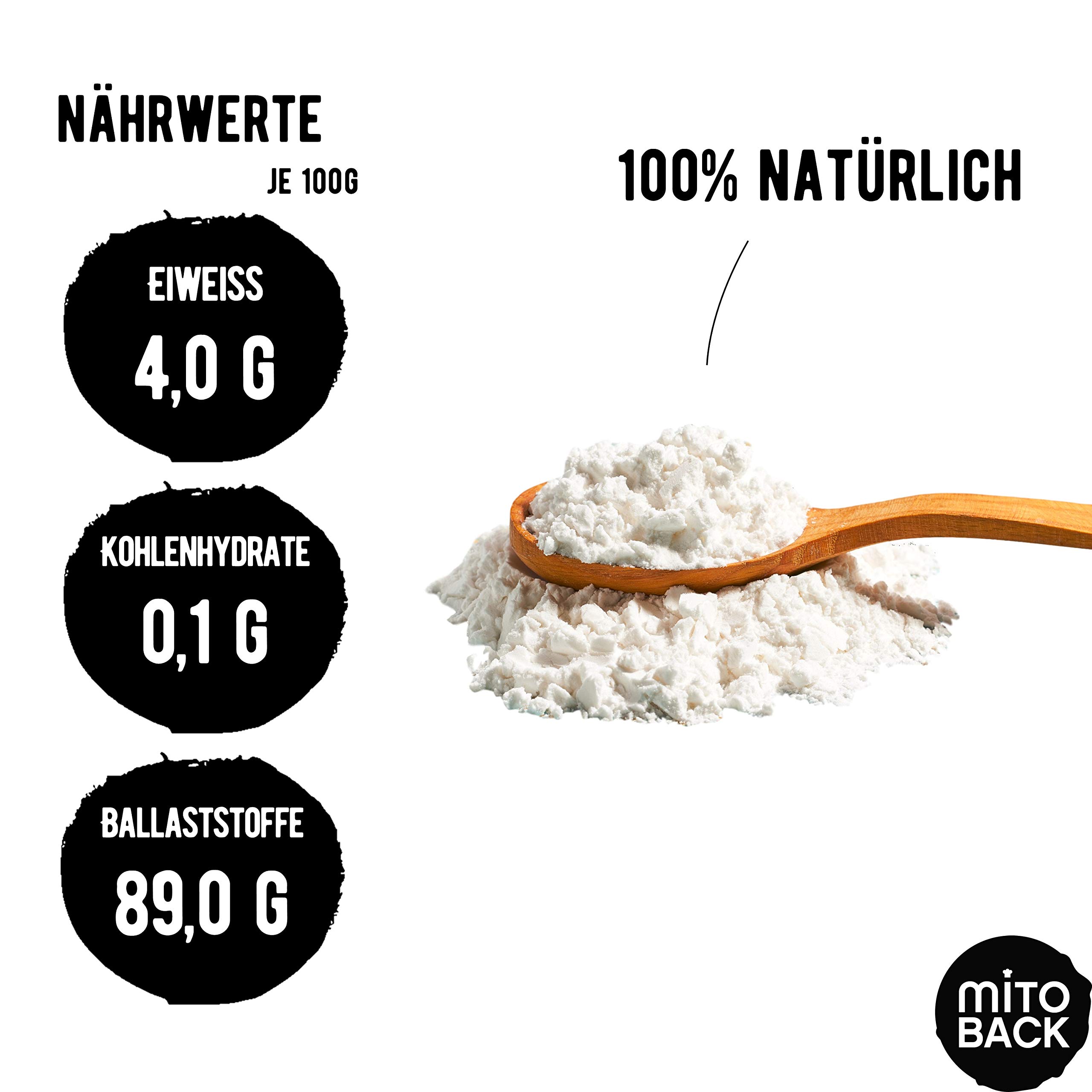 MITOBACK - Haferfaser zum Backen in 2 x 350 g Packung - Haferfasern ideal für Brot & Backwaren - Hafer Fasern für eine perfekte Textur (Lower Carb, Ballaststoffreich, Vegan, Glutenfrei, Kalorienarm)