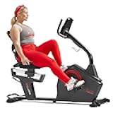 Programmable 16 Levels Electro-Magnetic Resistance Recumbent Exercise Bike with 24 Pre-Build Workouts and 300 lbs Weight, Free SunnyFit App Connection for Guided Home Training