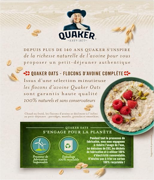 QUAKER Céréales Flocons d'Avoine Complète 800g - 5