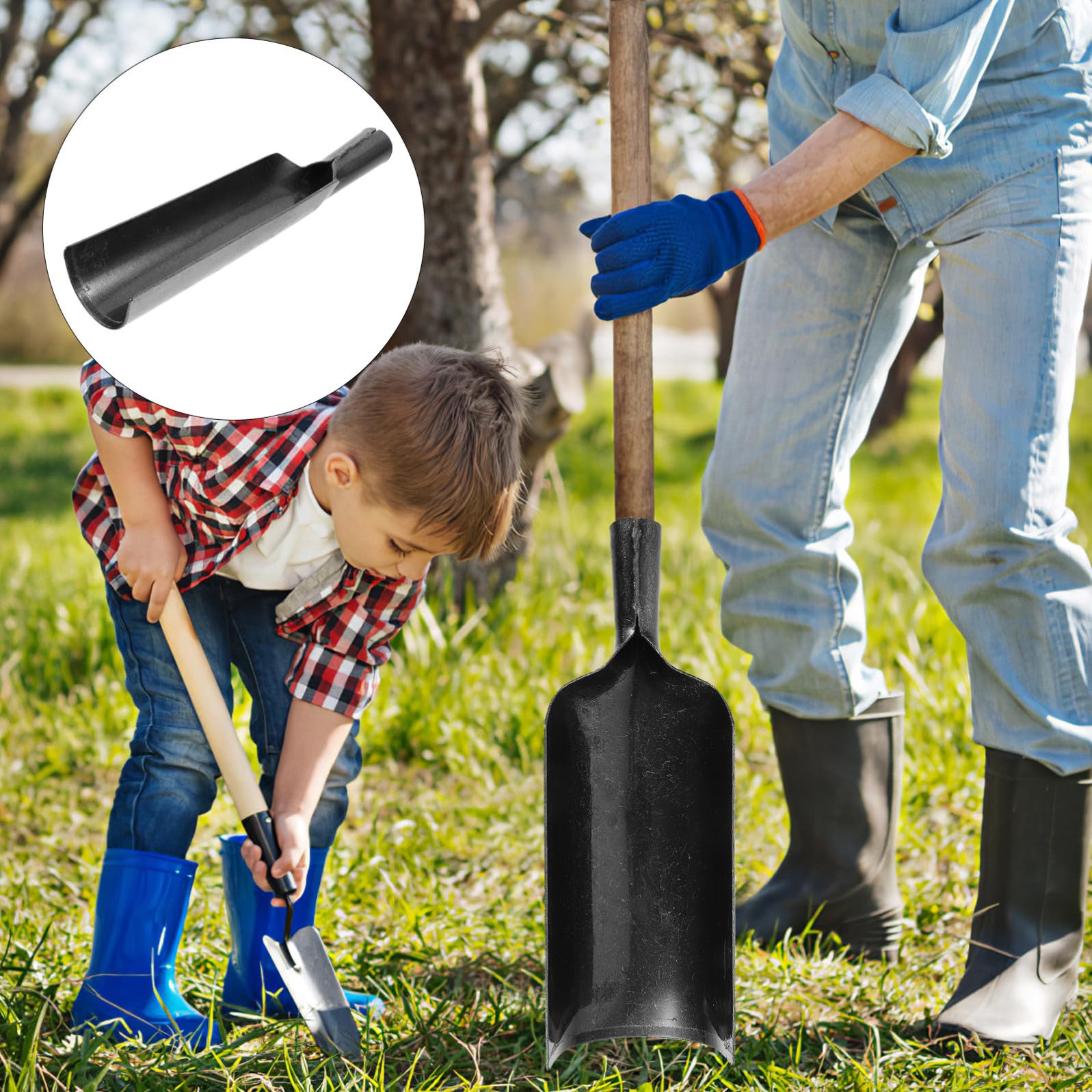 Pala Da Giardino in Al Manganese Nero Multi-Funzione per Piantare e Scavare Adatta per Giardinaggio e Domestici