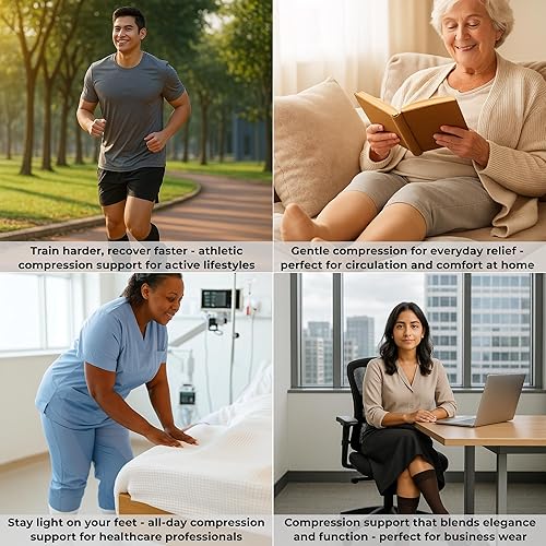 Miniatura 9 de Mojo Compression Socks for Women and Men 20-30mmHg Knee High - Opaque Graduated Support Compression Stockings for Swelling, Lymphedema, Nursing