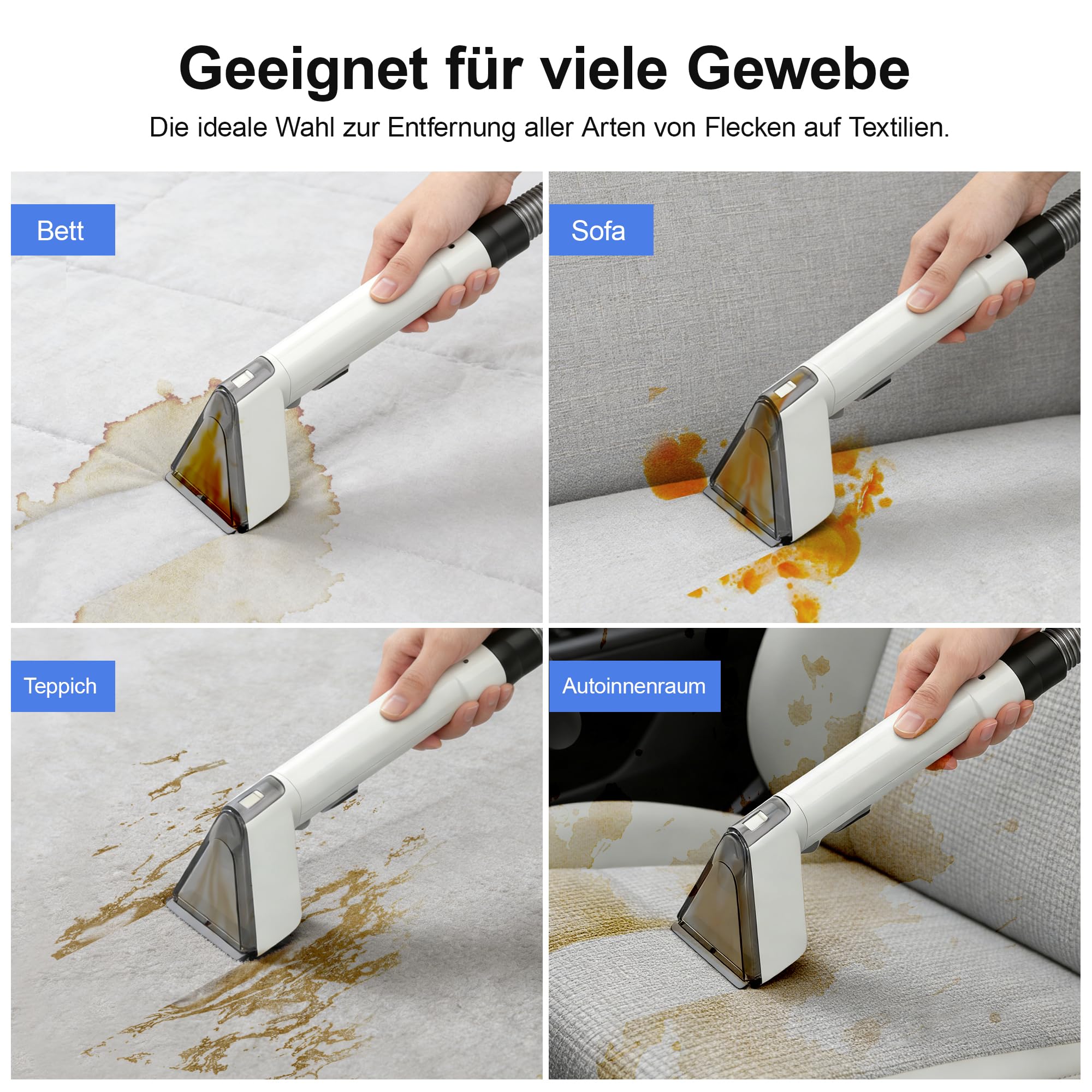 Polsterreiniger Gerät Nasssauger Waschsauger - 450W Dampfreiniger Teppichreiniger Wischsauger Polstermöbel Carpet Cleaner Auto Sofa Reiniger Teppich Gerät Nass Trockensauger Reinigungsgerät Mamowla
