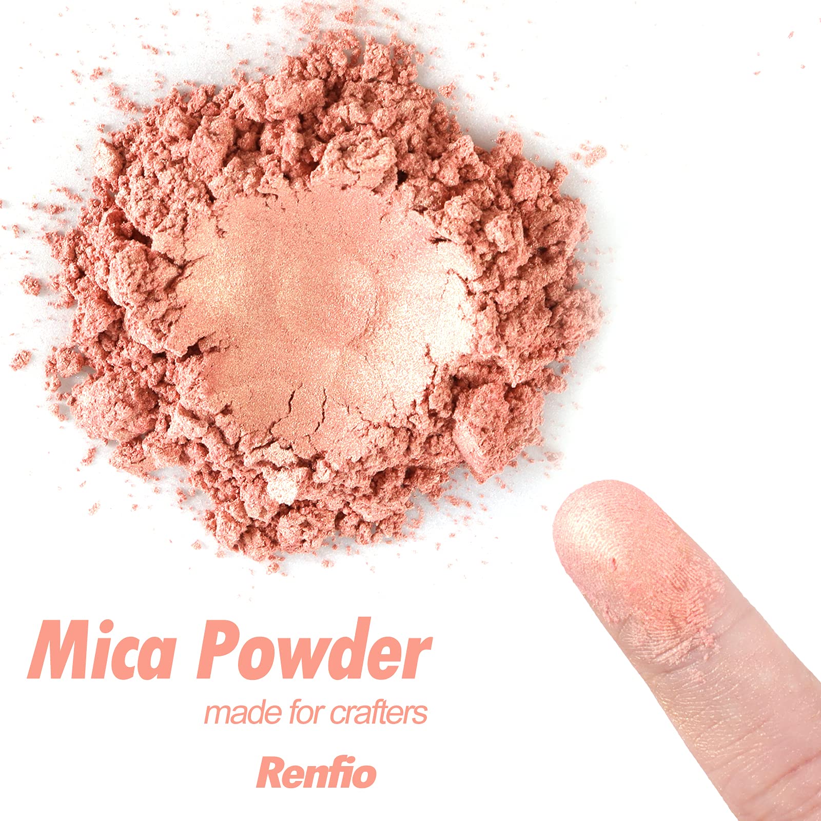 Renfio Pigmento en polvo de mica, 100 g, mineral de tinte natural metálico