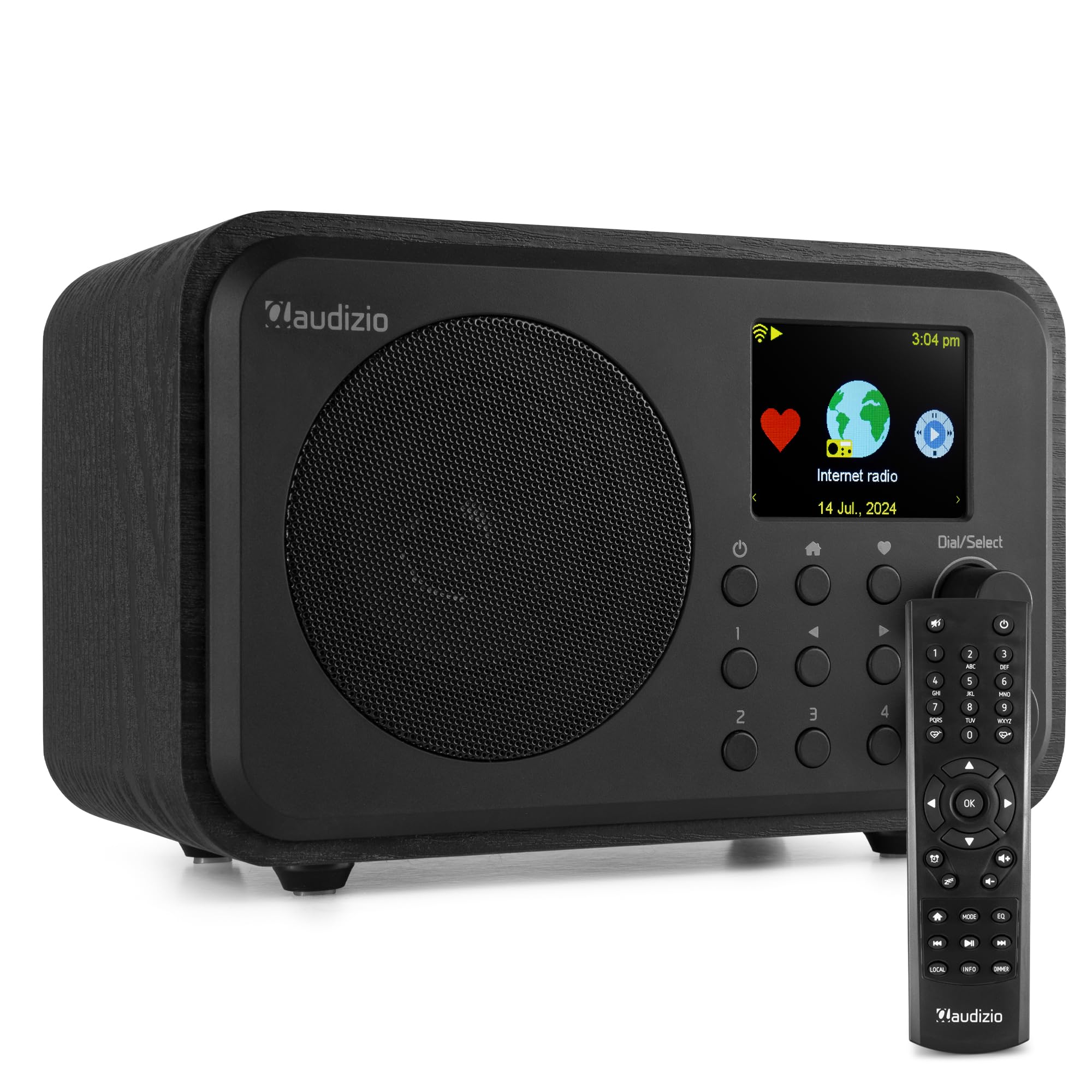 Audizio Vicenza Radio Digital Dab+ FM e Internet con Bluetooth 5.0, batería Recargable y Pantalla a Color, Ideal para Cocina, Viajes o Dormitorio, diseño Negro con WiFi