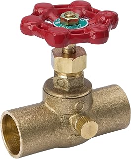 B and K 105-603NL B&K ProLine Stop and Waste Valve, 1/2 in, C X C, 125 Psi, Body, Cast Iron Handle, 0.5"